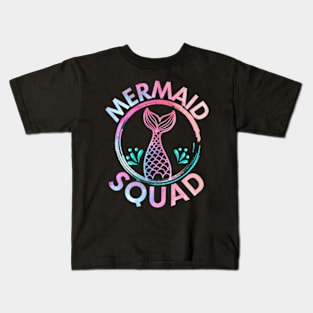 Mermaid Birthday Squad Party Matching Womens Kids Kids T-Shirt